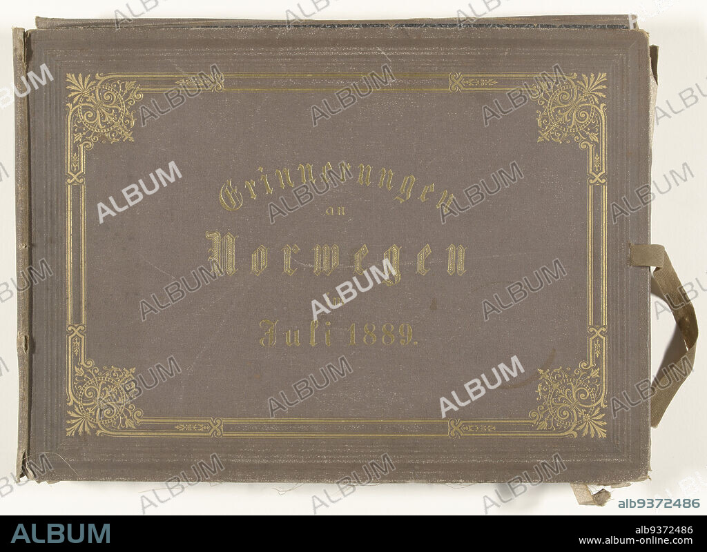 Photo album of Kaiser Wilhelm II Erinnerungen an Norwegen im Juli 1889, Photo album of Kaiser Wilhelm II Erinnerungen an Norwegen im Juli 1889 with albumen prints and kodak photos., Paul Güssfeldt, Carl Saltzmann, Norway, Jul-1889, cardboard, linen (material), height 335 mm × width 480 mm × thickness 45 mm.