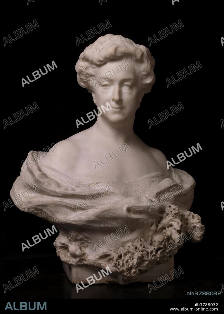 MARIANO BENLLIURE Y GIL. Mariano Benlliure Gil / 'Faustina Peñalver y Fauste, marquesa viuda de Amboage'. 1914. Mármol de Carrara, 73 x 60 cm.