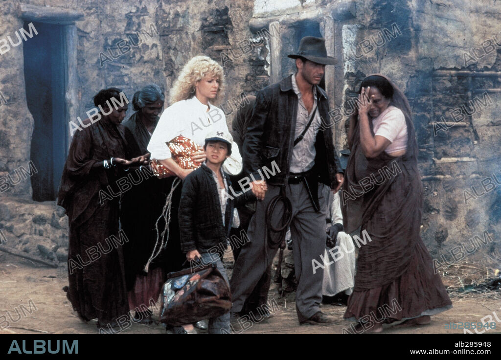HARRISON FORD, KATE CAPSHAW and Ke Huy Quan in INDIANA JONES AND THE TEMPLE OF DOOM, 1984, directed by STEVEN SPIELBERG. Copyright LUCASFILM LTD/PARAMOUNT.