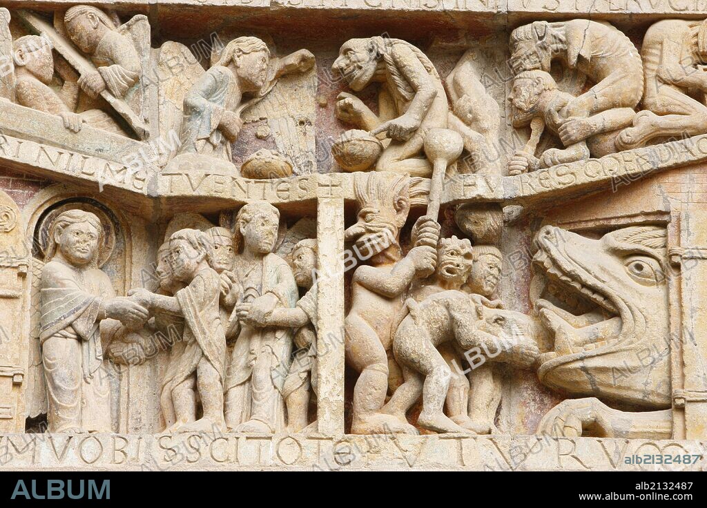 Sainte Foy abbey church tympanum , Weighing of souls & Last Judgment.