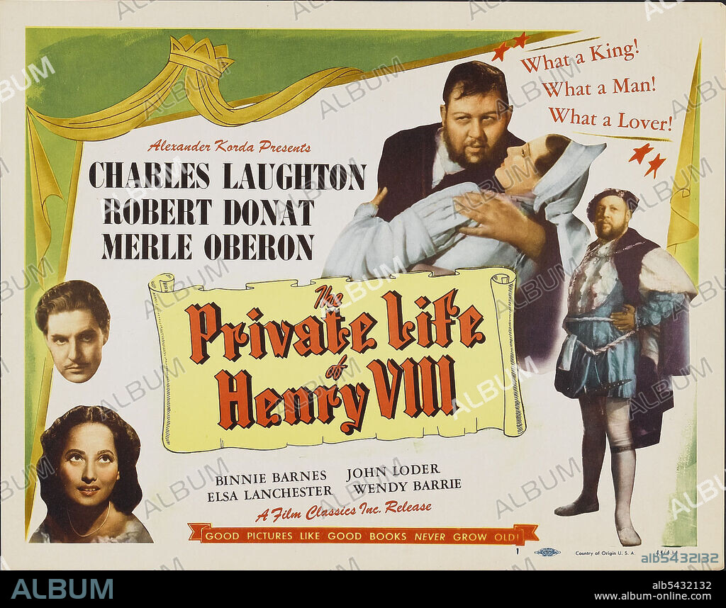 CHARLES LAUGHTON in THE PRIVATE LIFE OF HENRY VIII, 1933, directed by ALEXANDER KORDA. Copyright UNITED ARTISTS.