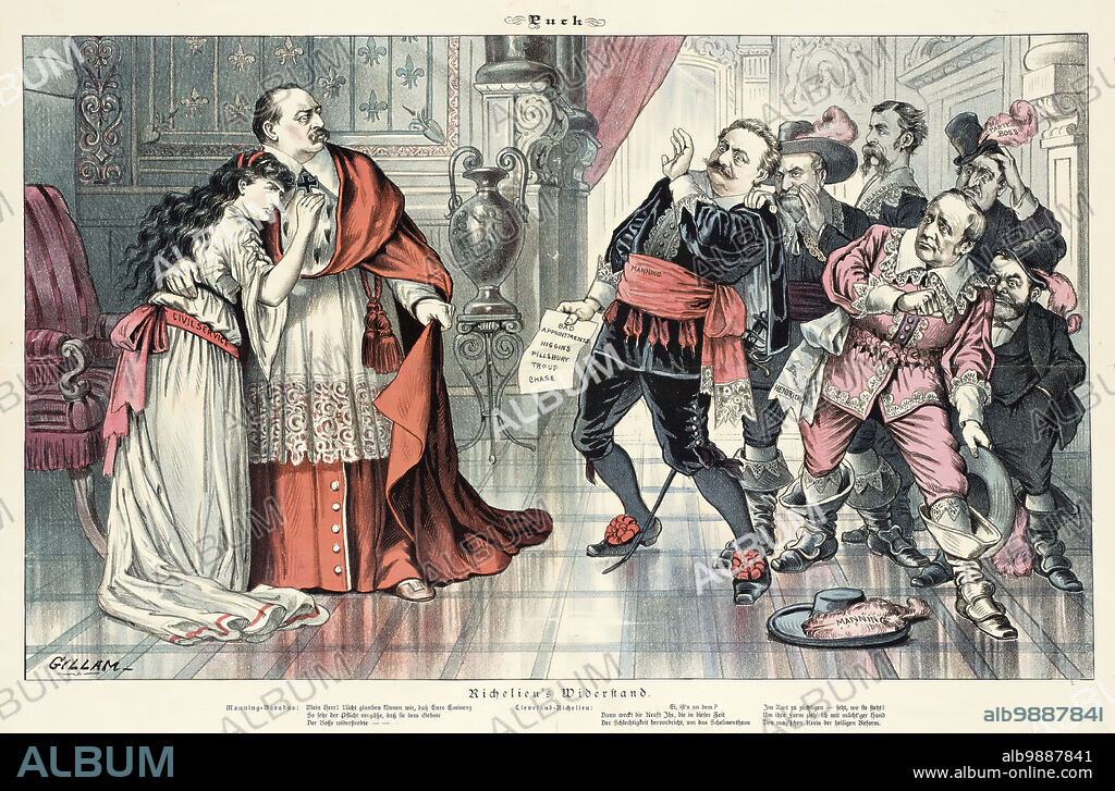 BERNHARD GILLAM und JOSEPH KEPPLER. Cartoon from Puck, between 1880 and 1889.