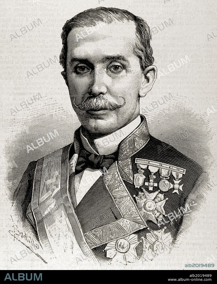 JUAN BAUTISTA DE ANTEQUERA Y BOBADILLA (1824-1890). Militar y político español, Vicealmirante de la Armada Española. Grabado de " La Ilustración Española y Americana". Año 1884.