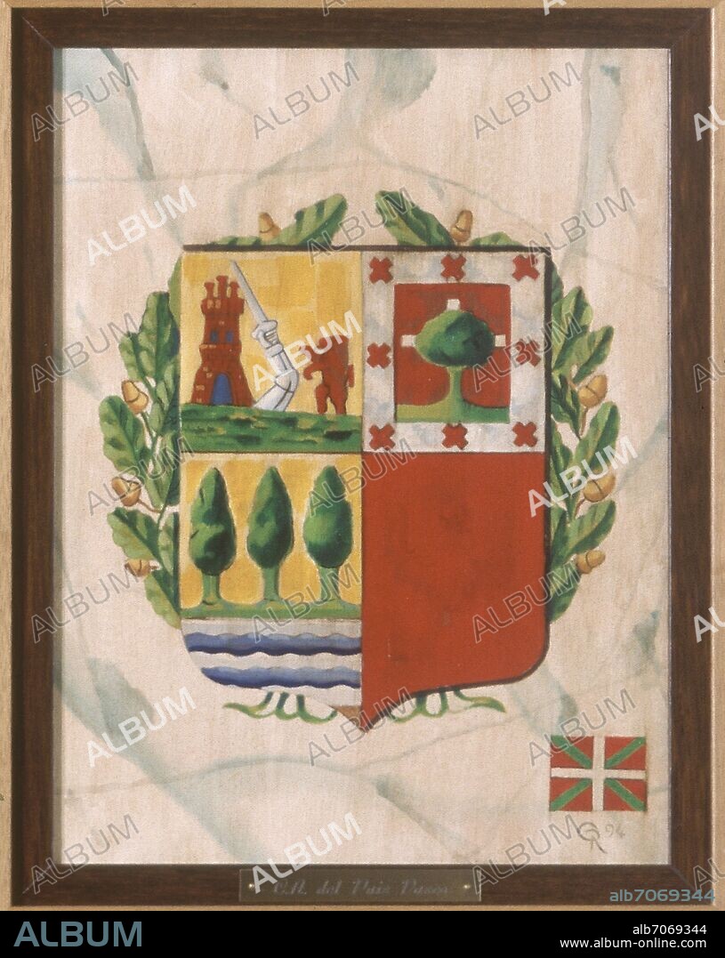 JOSE MARIA GARCIA ROYO (1922-1996). ESCUDO Y BANDERA DEL PAIS VASCO - Conj nº 146328.