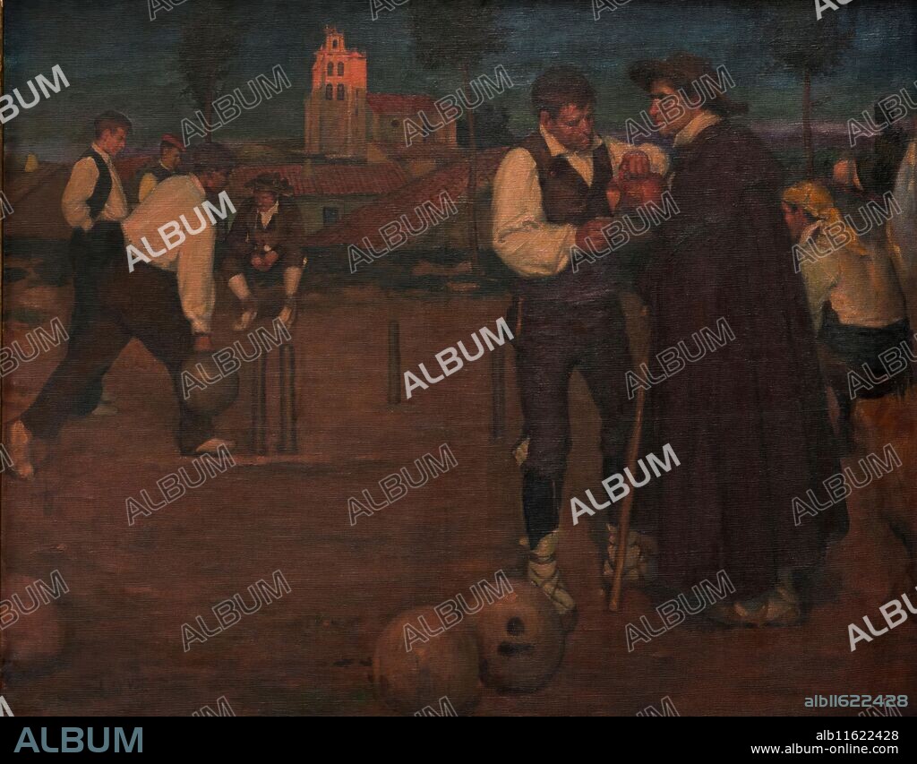 JULIO DEL VAL COLOMÉ y JULIO DEL VAL Y COLOMÉ. Julio del Val Colomé / 'Juego de bolos'. Hacia 1915. Óleo sobre lienzo, 110 x 135 cm.