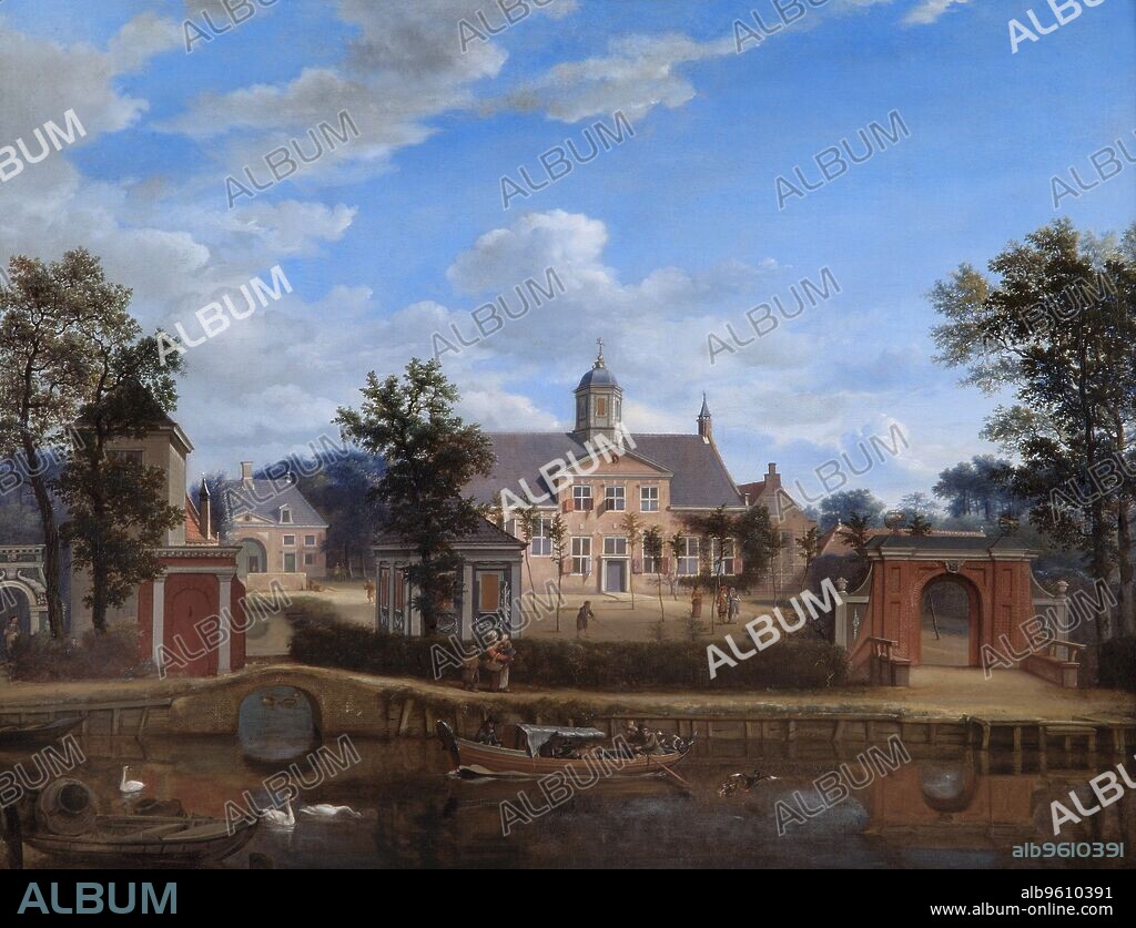 JAN VAN DER HEYDEN. 'The Chateau of Goudestein, on the River Vecht, near Maarsen', c1674. Painting in Apsley House, London.