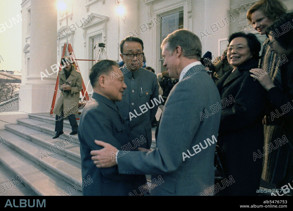 Deng Xiaoping and Madame Zhuo Lin say goodbye to Jimmy Carter and Rosalynn Carter. circa  31 January 1979.