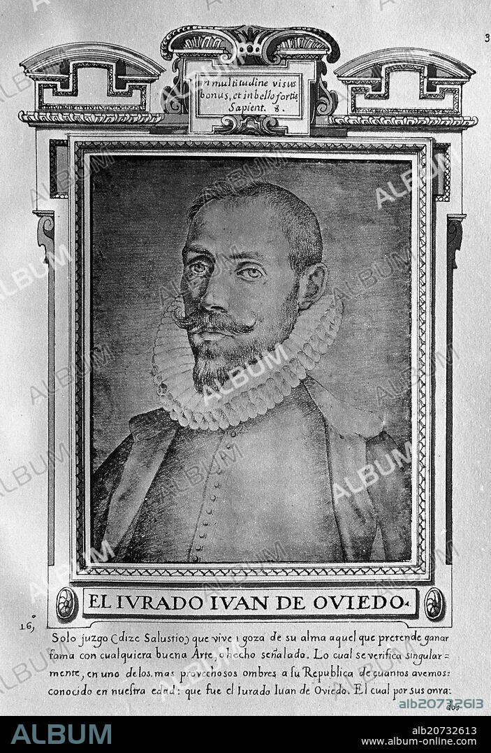 FRANCISCO PACHECO. JUAN DE OVIEDO - MATEMATICO ESCULTOR Y ARQUITECTO ESPAÑOL - 1565-1625 - LIBRO DE RETRATOS DE ILUSTRE.