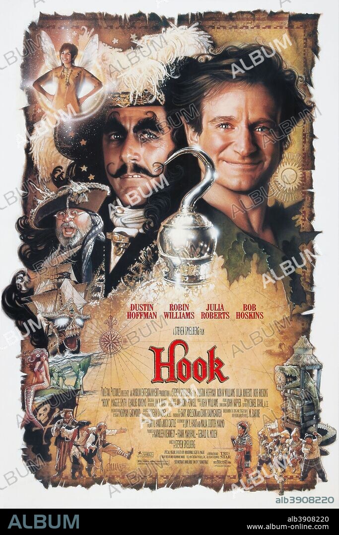 Affiche de HOOK, 1991, réalisé par STEVEN SPIELBERG. Copyright COLUMBIA TRI STAR.