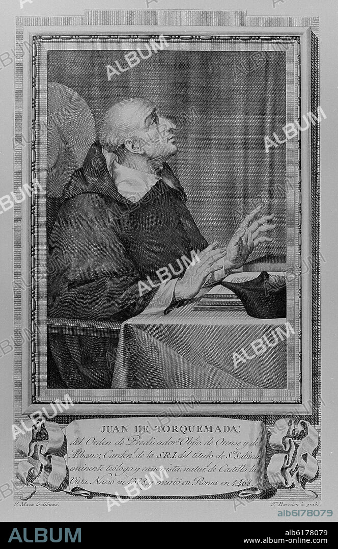 JOSÉ MAEA. JUAN DE TORQUEMADA - IL DE RETRATOS DE LOS ESPAÑOLES ILUSTRES CON UN EPITOME DE SUS VIDAS -1791.
