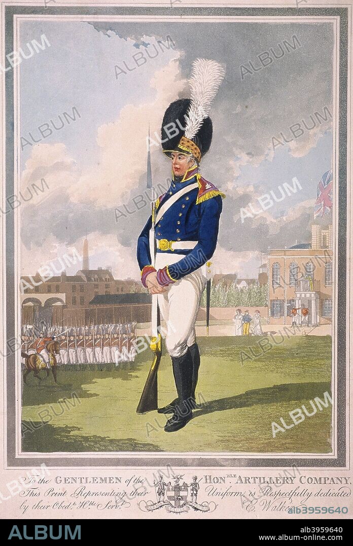 Military figure in the uniform of the Honourable Artillery Company, 1803.
