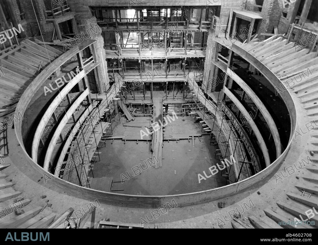 Reconstruction works of the opera house. wiener staatsoper. vienna 1954.
