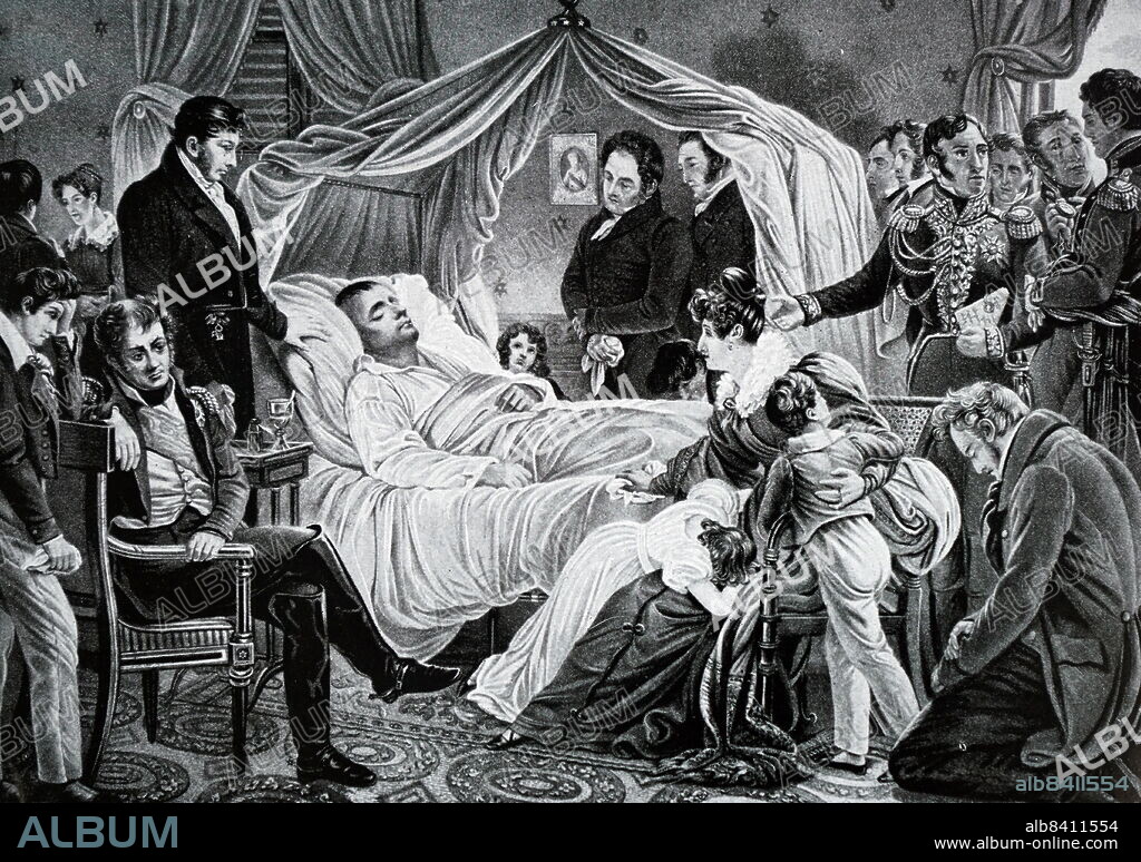 Sir Hudson Lowe GCMG KCB (28 July 1769 - 10 January 1844) was an Anglo-Irish soldier and colonial administrator who is best known for his time as Governor of St Helena, where he was the "gaoler" of the Emperor Napoleon. Sir Hudson Lowe on his death bed.