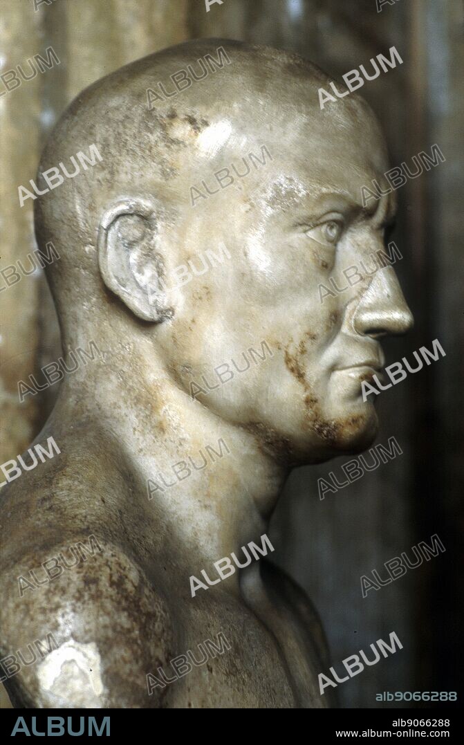 Scipio, Publius Cornelius, Africanus Major (237-183 BC) Roman general. Marble bust, Capitole Museum, Rome.