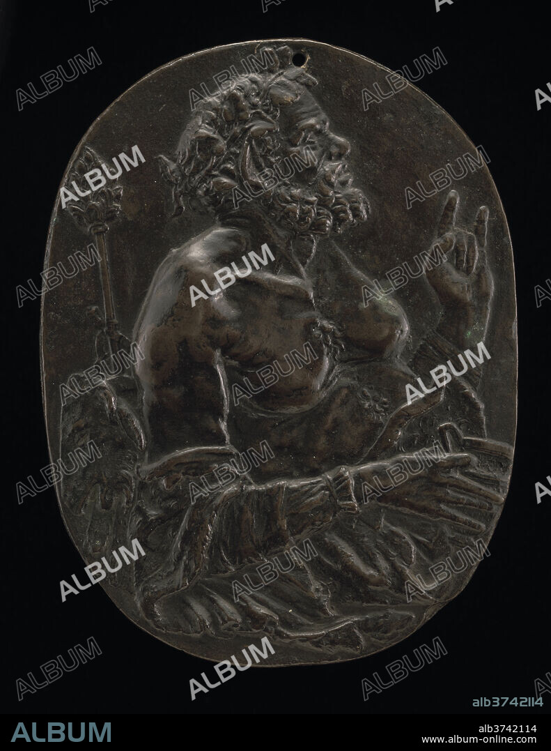 MASTER OF THE MARTELLI MIRROR. A Satyr. Dated: late 15th or early 16th century. Dimensions: overall (oval): 11 x 8.3 cm (4 5/16 x 3 1/4 in.) gross weight: 151 gr. Medium: bronze.