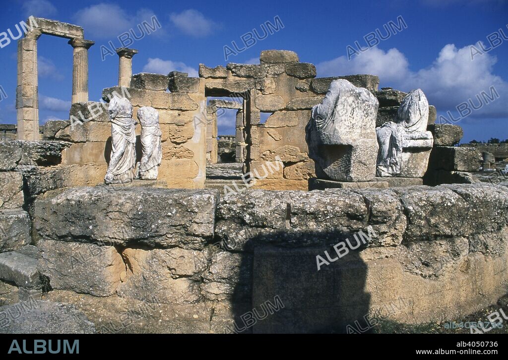 Tomb of Battus, Agora, Cyrene, Libya, c600 BC. The remains of the tomb of Battus in the agora area of the ancient Greek city of Cyrene (Cyrenaica). Battus founded the city in c630 BC.