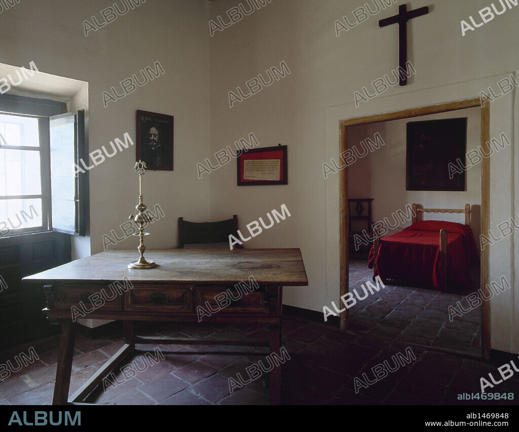 Francisco Quevedo (1580-1645). Spanish writer. Reconstruction of the cell in which the writer died. Saint Dominic Monastery. Villanueva de los Infantes. Castile-La Mancha. Spain.