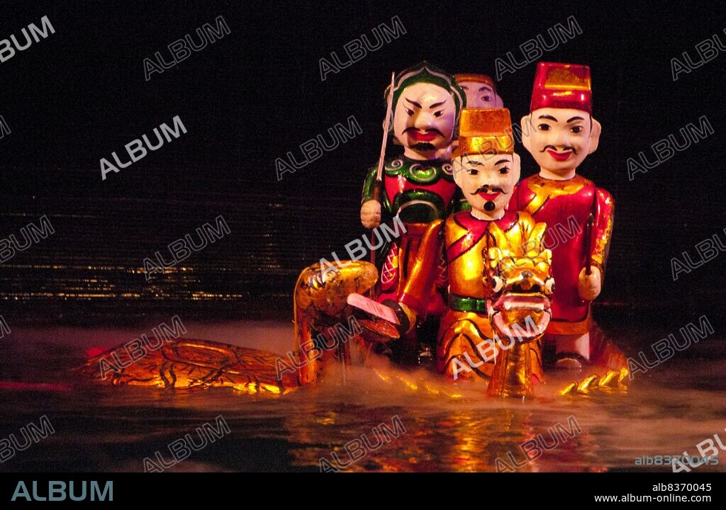 Water Puppetry or Múa ri nc, literally 'puppets that dance on water' originated in the Red River Delta. The puppets are carved from water-resistant wood to represent traditional rural lifestyles and mythical creatures. Standing behind the watery stage, waist-deep in water, the hidden puppeteers skillfully manoeuvre their wooden charges to the music of a traditional orchestra.