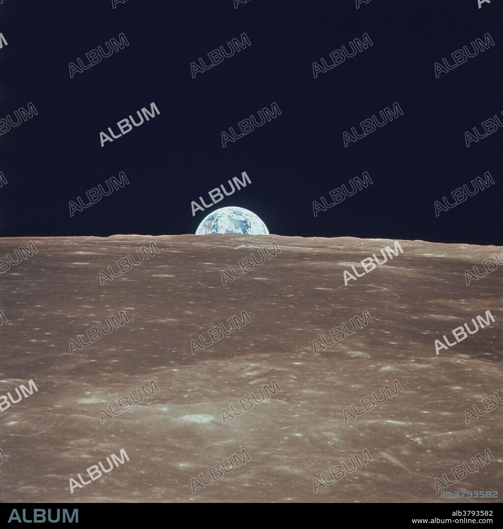 The Apollo 11 Lunar Module, carrying Neil Armstrong and Edwin 'Buzz' Aldrin, performed the historic lunar landing on 20 July, 1969. The third Apollo 11 crewmember, Michael Collins, remained in lunar orbit in the Command and Services Module. This view of earthrise was taken from the Command Module Columbia. This picture was taken shortly after Earthrise as Columbia was passing over Mare Smythii. In looking at Earth, Australia is at the left, just above the lunar horizon.