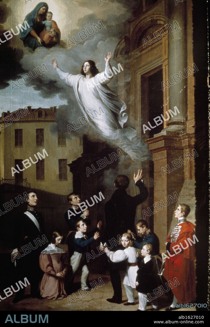 FRANCESCO GONIN. Count Cesare Balbo Family Miracle 1835  1835  Gonin, Francesco(1808-1889 Italian)  Painting Gallery of Thanksgiving, Sanctuary of Mary the Comforter, Torino, Italy.