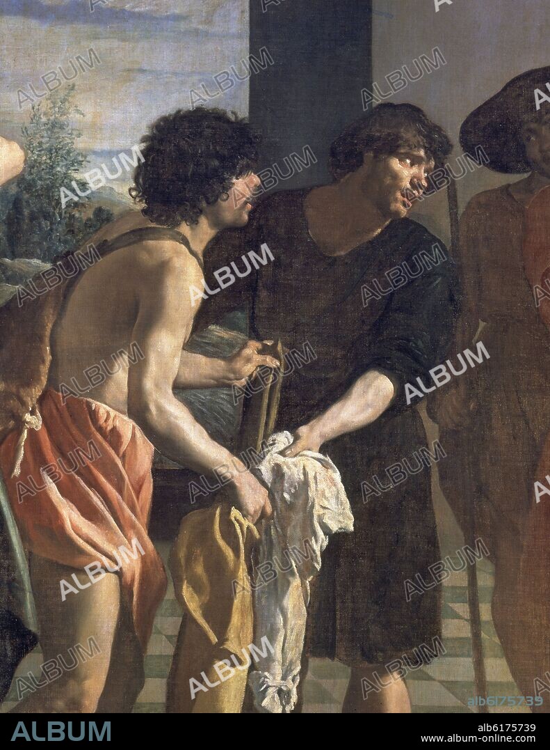 DIEGO VELAZQUEZ (1599-1660). DETALLE DE LOS HERMANOS DE JOSE - LA TUNICA DE JOSE - 1630 - RESTAURADO EN 1989 - Conjunto 7331.