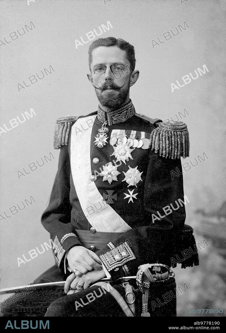 1910. Retrato del Rey Gustavo V de Suecia.