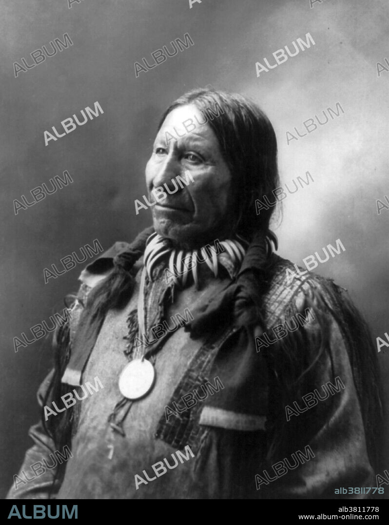 Chief American Horse by John A. Anderson, 1900. American Horse (1840 - December 16, 1908) was an Oglala Lakota chief, statesman, educator, historian, and notable in American history as an Army Indian Scout and a progressive Oglala Lakota leader who promoted friendly associations with whites and education for his people. He opposed Crazy Horse during the Great Sioux War of 1876-77 and the Ghost Dance Movement of 1890, and was a Lakota delegate to Washington. During a time when the Bureau of Indian Affairs was intent on promoting Native assimilation, Buffalo Bill Cody used his influence with government officials to secure Native American performers for his Wild West. In 1886, American Horse replaced Sitting Bull as the Indian headliner for the 1886-87 seasons. The Carlisle Indian Industrial School in Pennsylvania, was the model Indian boarding school in the US from 1879 to 1918. American Horse was one of the earliest advocates of education for the Indian, and his son Samuel and nephew Robert were among the first students at Carlisle. American Horse was one of six Native American chiefs who marched in the first Inaugural Parade of Theodore Roosevelt in 1905. American Horse died from natural causes in 1908.