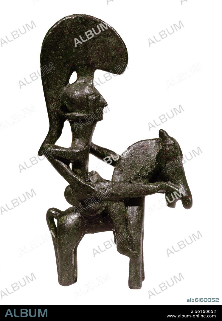 GUERRERO DE MOGENTE (VALENCIA)  O CABALLO DE LA BASTIDA - EXVOTO EN BRONCE - SIGLO V-IV AC - ARTE IBERICO.