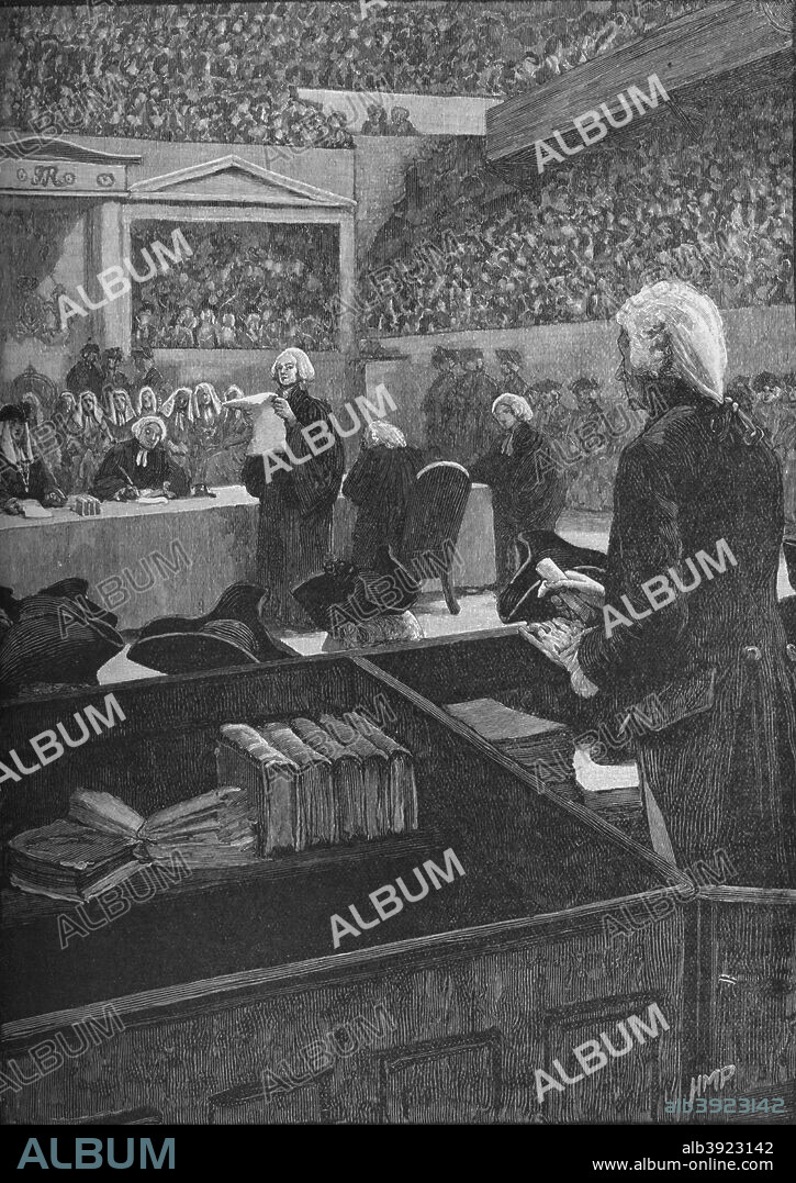 The trial of Warren Hastings, 1788-1795 (1905). Warren Hastings was the first Governor of the Presidency of Fort William (Bengal). He was accused of corruption and impeached in 1787, but was acquitted of all charges by the House of Lords in 1795 after a marathon trial. From Cassell's History of England, Vol. IV, [Cassell and Company, Limited, London, Paris, New York & Melbourne, 1905].