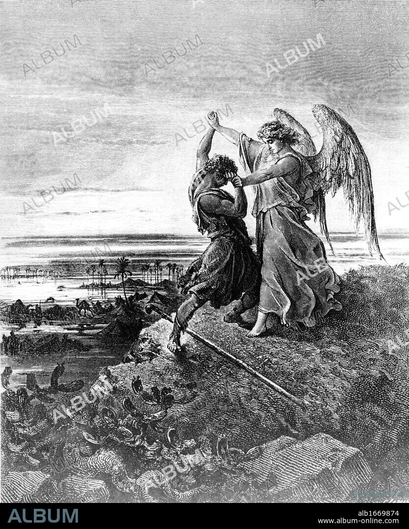 Jacob Wrestling with the Angel by Gustave Dore, 1832-1883.