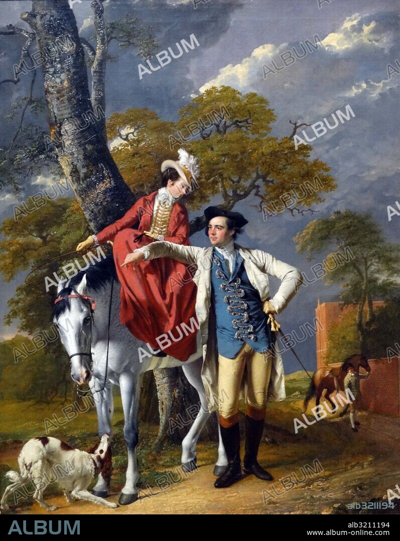 Painting titled 'Mr and Mrs Thomas Coltman' by Joseph Wright of Derby (1734-1797) an English landscape and portrait painter. Dated 18th Century.