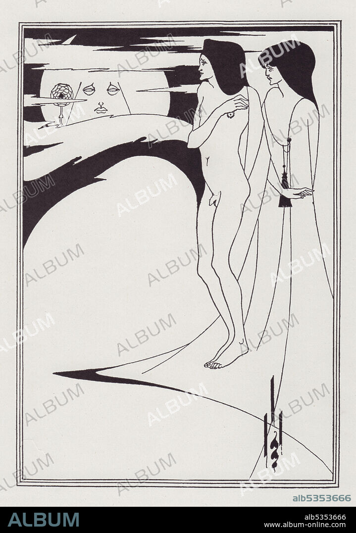 AUBREY BEARDSLEY. The Woman in the Moon, 1893. From "The Best of Beardsley" edited by R. A. Walker, [The Bodley Head, London, 1948].