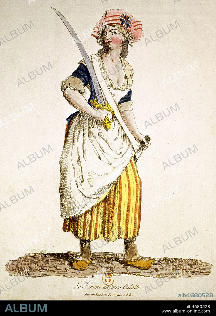 La femme du Sans-Culotte. Illustration anonyme ver 1793. Credit : Coll. Jean Vigne /Kharbine-Tapabor.