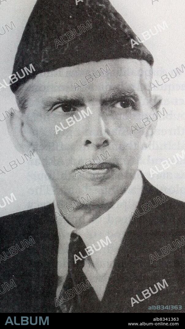 Muhammad Ali Jinnah (1876 - 1948) politician and the founder of Pakistan. Jinnah served as the leader of the All-India Muslim League from 1913 until the inception of Pakistan on 14 August 1947, and then as the Dominion of Pakistan's first governor-general until his death.