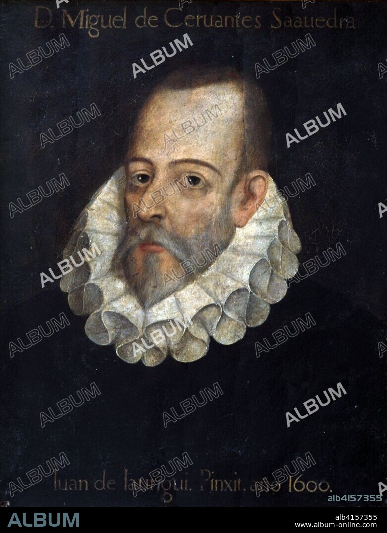 JUAN DE JAUREGUI (1547-1616). CERVANTES SAAVEDRA, MIGUEL DE ESCRITOR ESPAÑOL. ALCALA DE HENARES 1547-1616 OLEO DE JUAN DE JAUREGUI, AÑO 1600 REAL ACADEMIA DE LA LENGUA. MADRID.