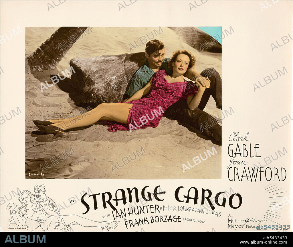 CLARK GABLE and JOAN CRAWFORD in STRANGE CARGO, 1940, directed by FRANK BORZAGE. Copyright M.G.M.