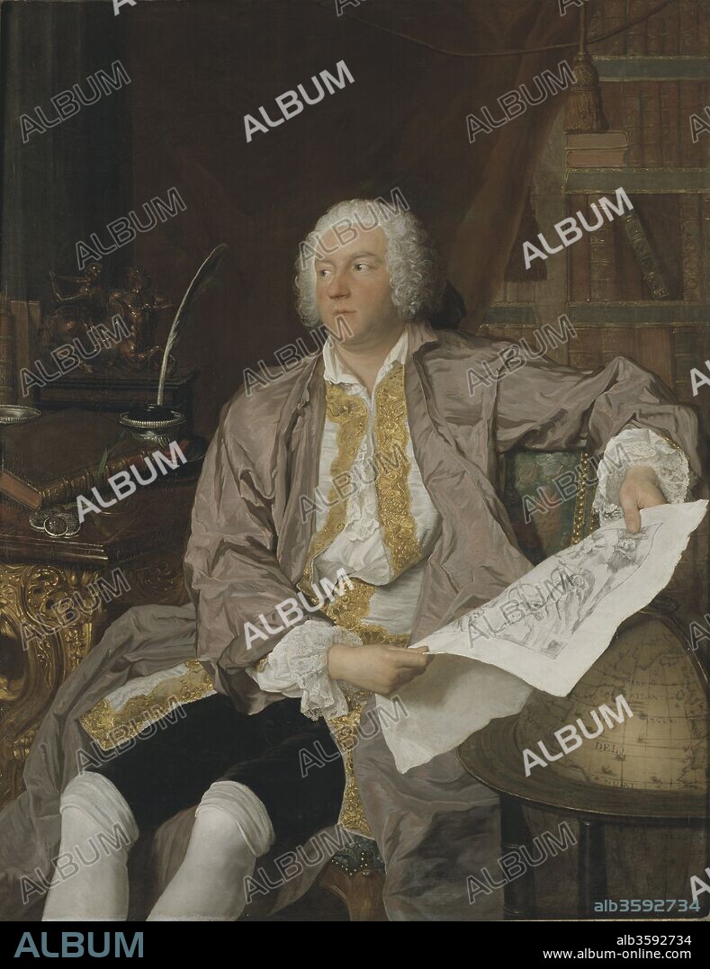 JACQUES-ANDRè JOSEPH AVED. Portrait of Carl Gustaf Tessin (1695-1770).