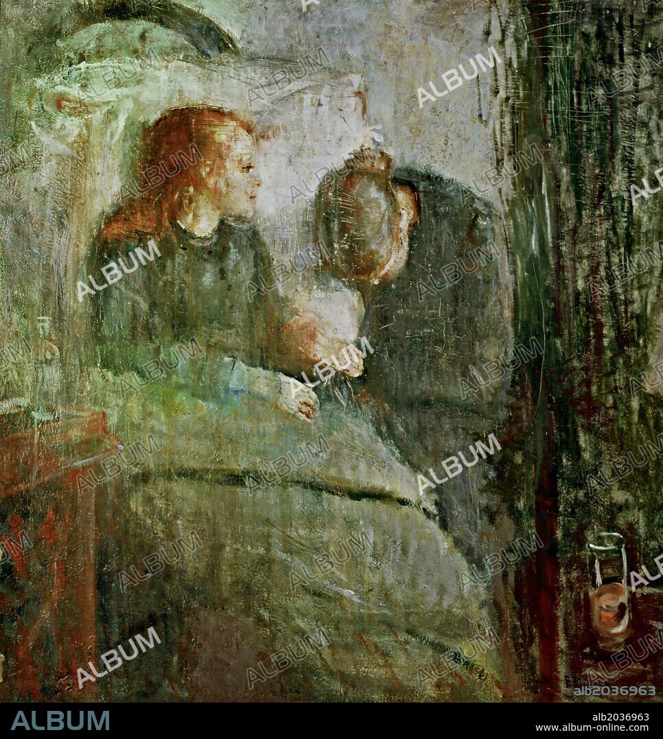 Edvard Munch / 'La niña enferma', 1869, Óleo sobre lienzo, 121 x 118 cm.