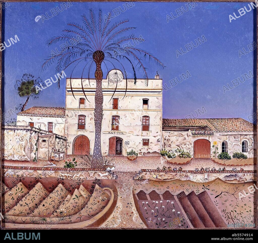 JOAN MIRÓ. Joan Miró/ La casa de la palmera, 1918  (House with Palm Tree), oil on canvas, 65 x 73 cm, Museo Nacional Centro de Arte Reina Sofía.