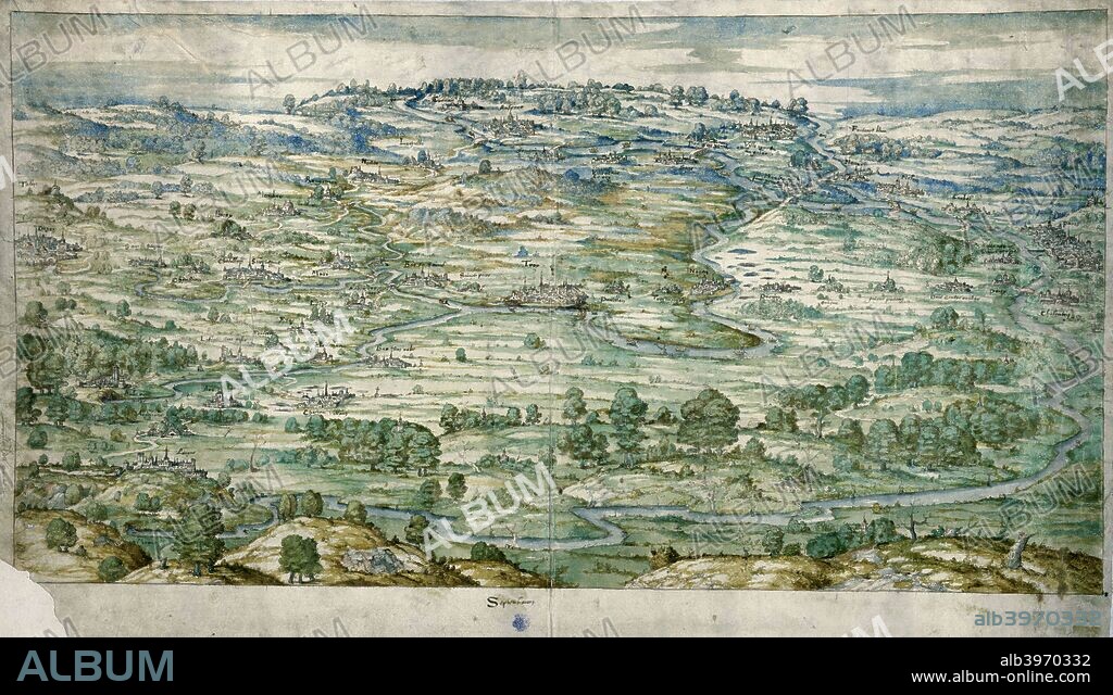 Mapa que muestra el recorrido que, a través de Francia, hizo a finales de 1539 el emperador Carlos V para entrar en Flandes y aplastar el motín que se había producido en la ciudad de Gante.