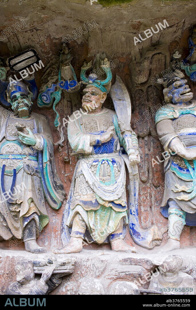 Dazu rock carvings at Mount Baoding, Chongqing, China.
