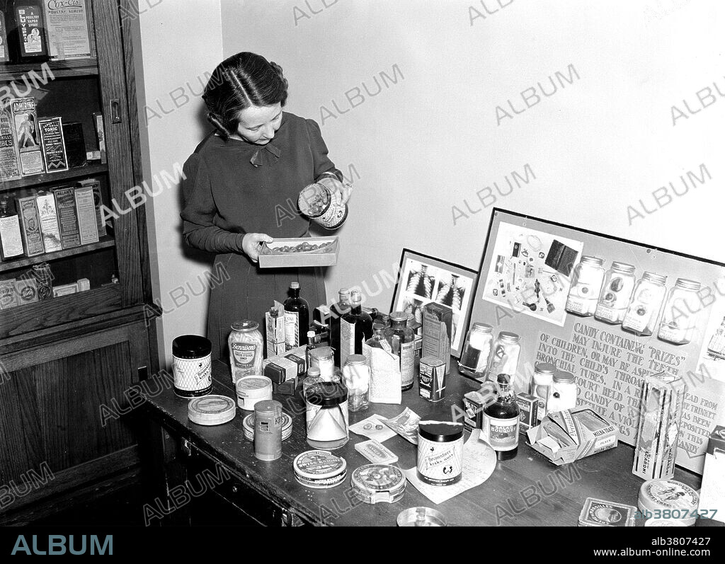 Items in this exhibit case were assembled by FDA staff beginning in the 1920s to illustrate limitations inherent in the 1906 "Wiley Act" which frequently made it impossible to act against dangerous products. A reporter accompanying Mrs. Franklin Roosevelt to look at the exhibit deemed it an "American Chamber of Horrors." The name stuck and it became quite effective as a means of garnishing support for a new federal food and drug law: the 1938 Food, Drug, and Cosmetic Act.