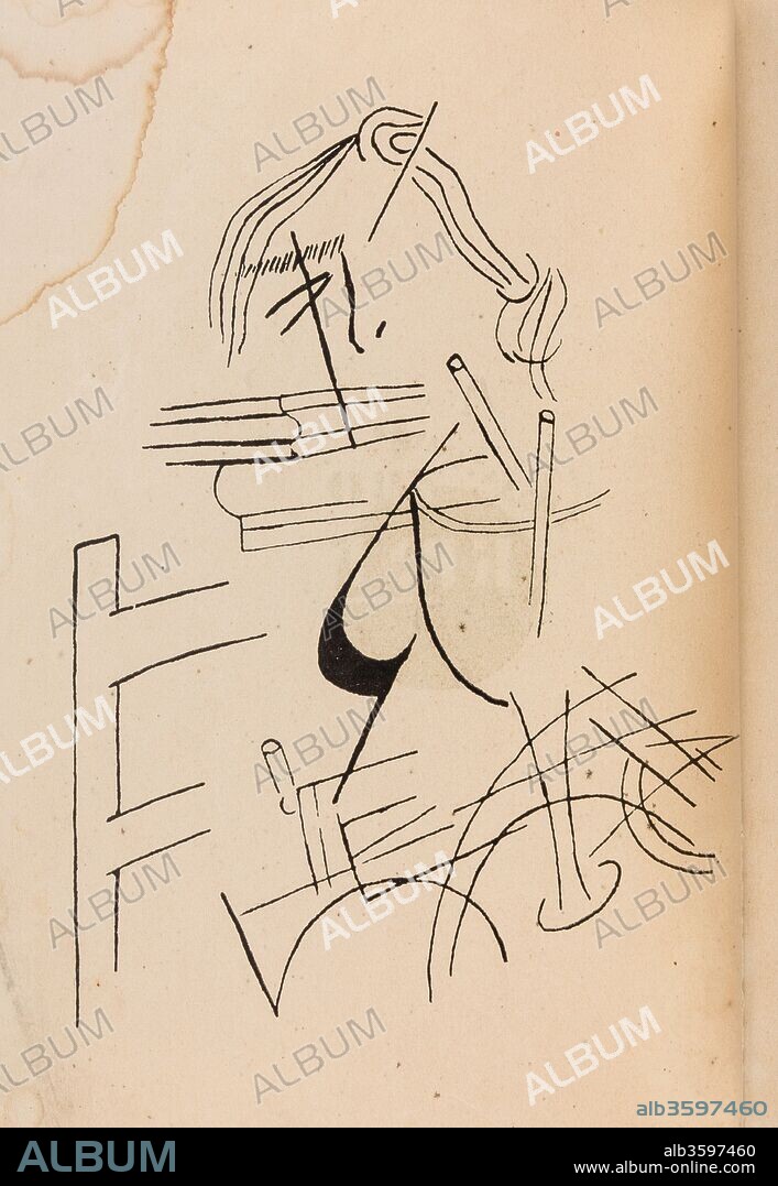 MIKHAIL FYODOROVICH LARIONOV. Portrait of Vladimir Mayakovsky. Frontispiece to "The Sun" by Vladimir Mayakovsky.