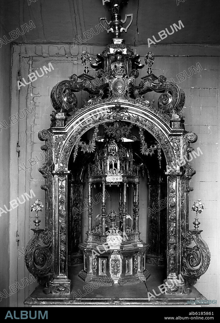 FRANCISCO PEDRALTA. CUSTODIA PROCESIONAL - (SIGLO XVI) - FOTOGRAFIA EN BLANCO Y NEGRO - AÑOS 50.