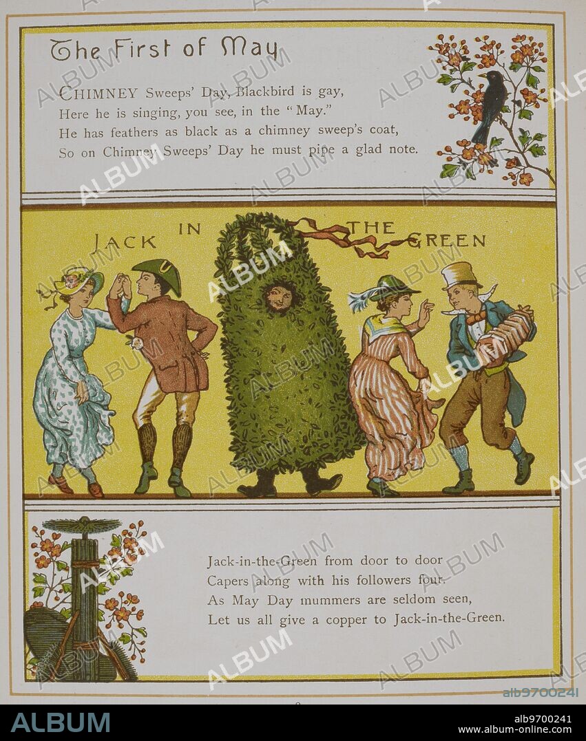 The first of May. Jack in the green. Chimney sweep's day. Illustration from London town.