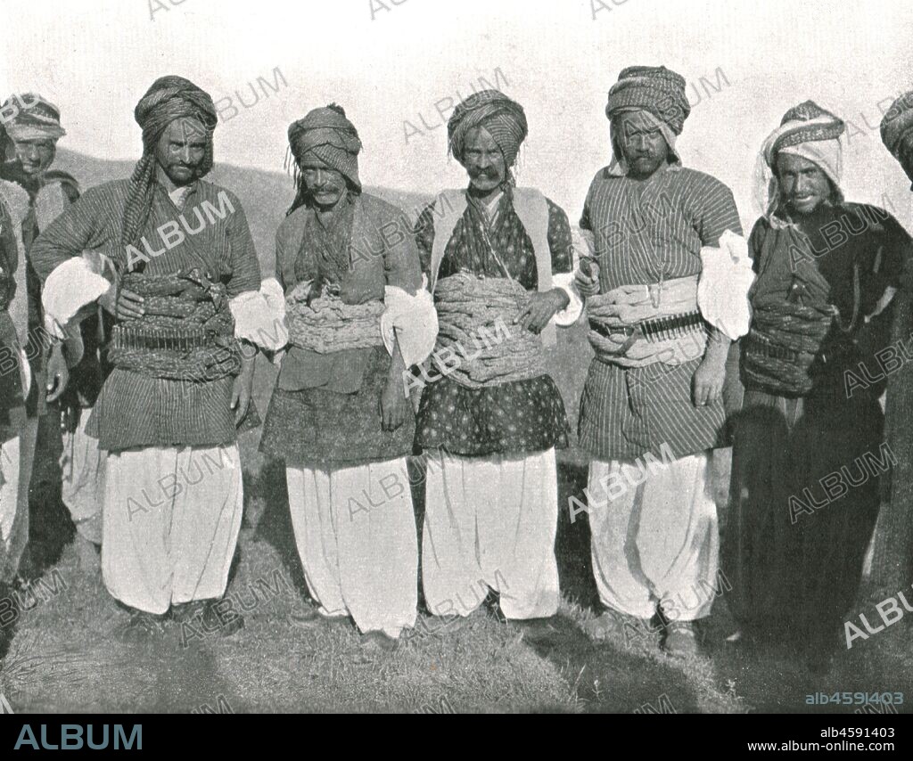 'Girdi Kurds', c1906-1913, (1915). Kurdish men, possibly from Girdi Abdulaziz, (Erbil Governorate, Kurdistan Region of Iraq). From "The Caliphs' Last Heritage, a short history of the Turkish Empire" by Lt.-Col. Sir Mark Sykes. [Macmillan & Co, London, 1915].