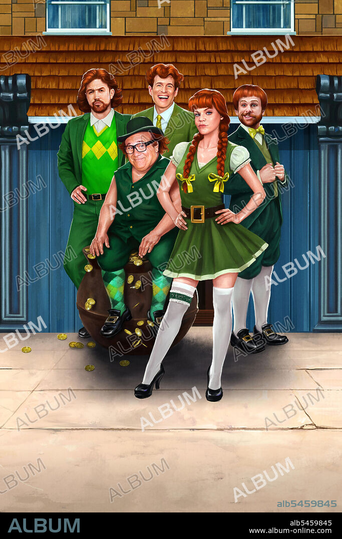 Poster de COLGADOS EN FILADELFIA, 2005 (IT'S ALWAYS SUNNY IN PHILADELPHIA), dirigida por GLENN HOWERTON y ROB MCELHENNEY. Copyright FX PRODUCTIONS.