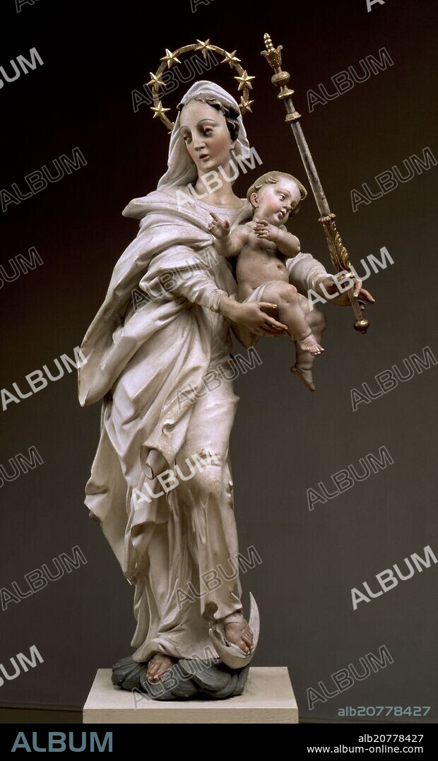 JOSEPH ANTON FEUCHTMAYER (1696-1770). MADONNA DE LA MEDIA LUNA - 1750 - ROCOCO.