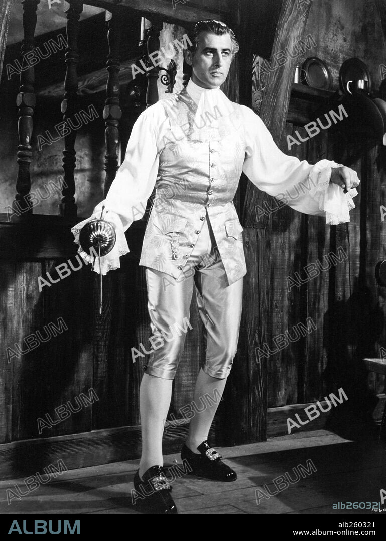 STEWART GRANGER in MOONFLEET, 1955, directed by FRITZ LANG. Copyright M.G.M.