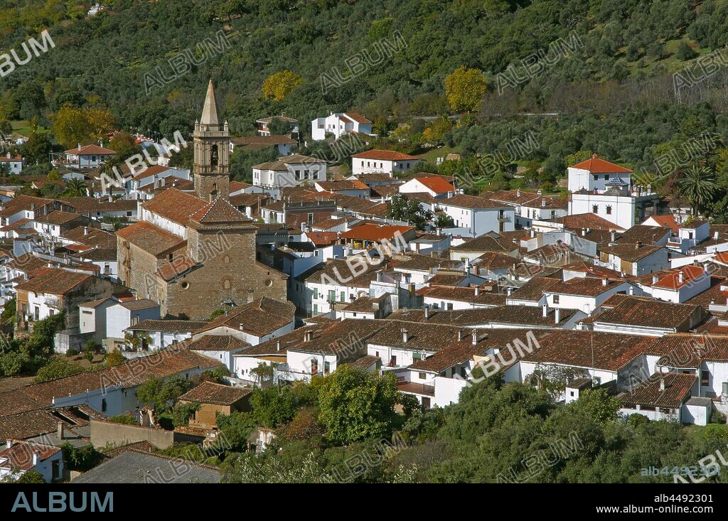 Panoramic view, Alajar, Huelva province, Region of Andalusia, Spain, Europe.